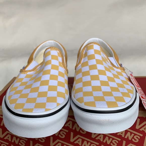 VANS CLASSIC SLIP ON CHECKERBOARD OCHRE/Trwht WMNS - Picture 8 of 12